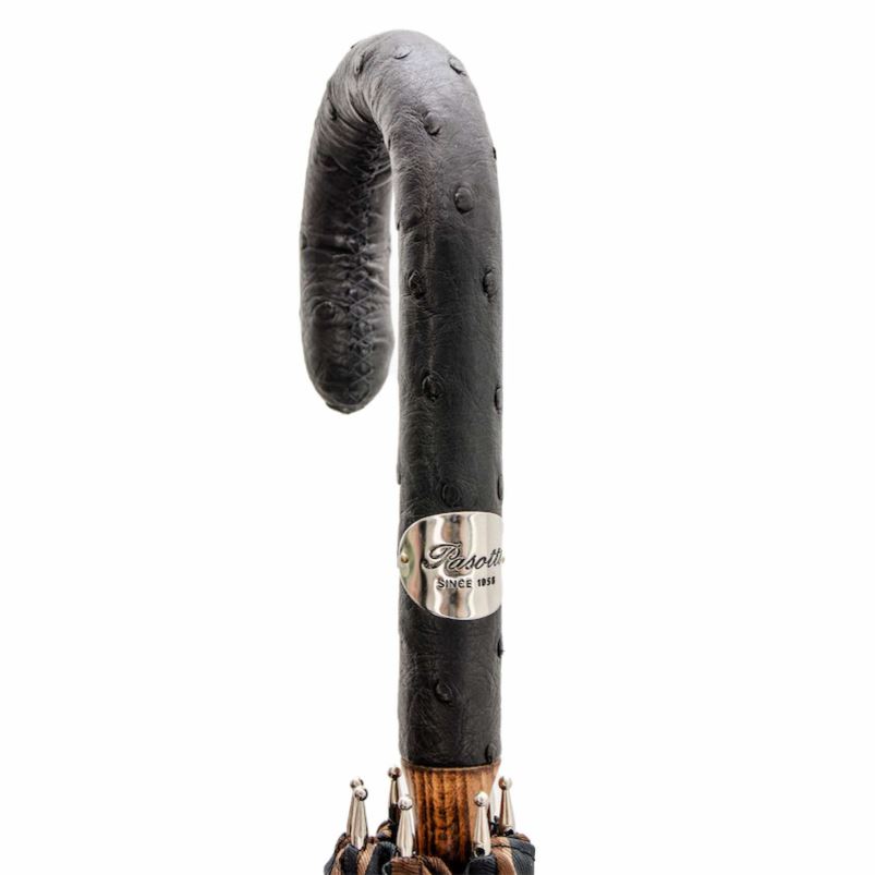 مظلة | 142 كونراد-8 إس - مظلة كبيرة مخططة بمقبض من جلد النعام PASOTTI Z446V143